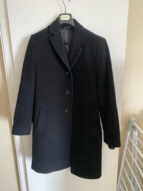 Hathaway Classic Black Wool Single-Breasted men’s coat